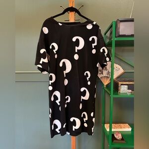 ASOS V Back Question Mark Black T-Shirt Dress